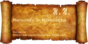 Marozsán Nikoletta névjegykártya