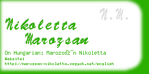 nikoletta marozsan business card